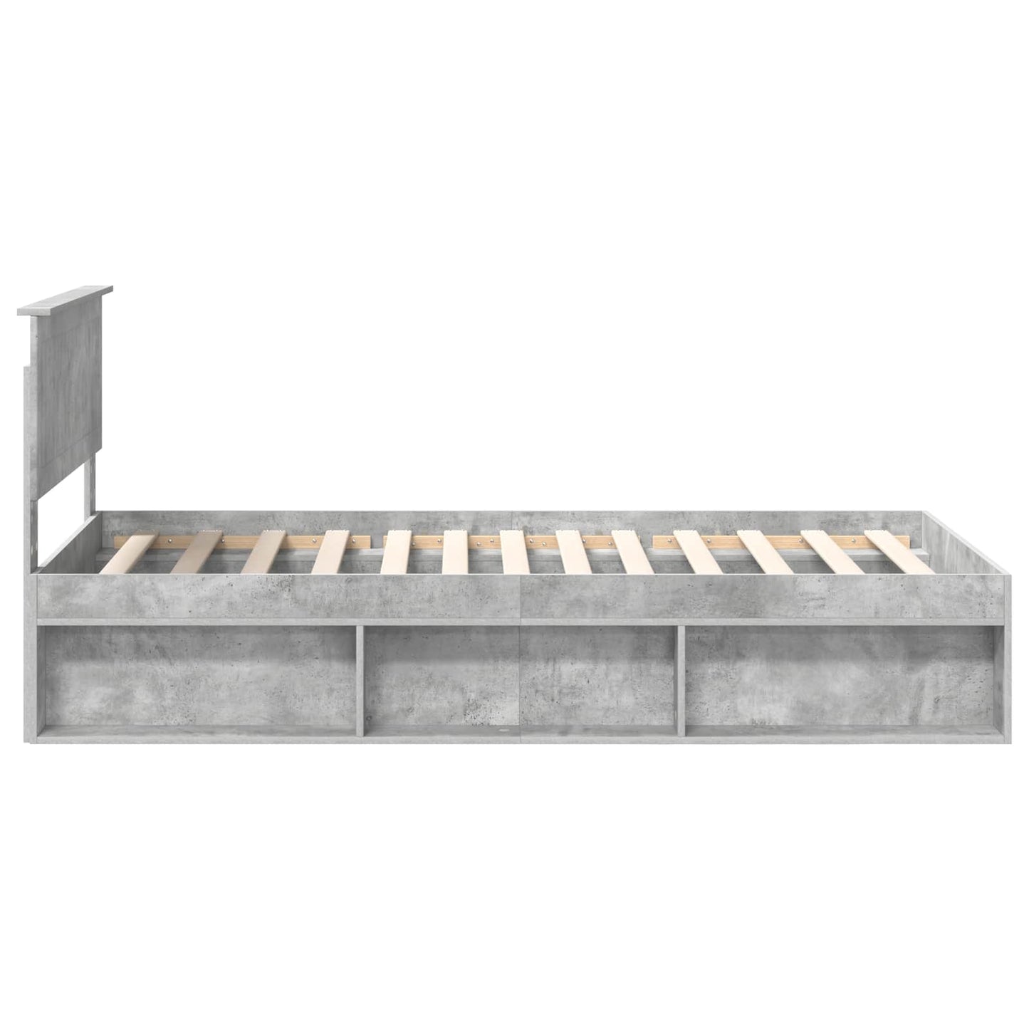 Bed Frame Concerte Grey 100 x 200 cm Solid Pine Wood