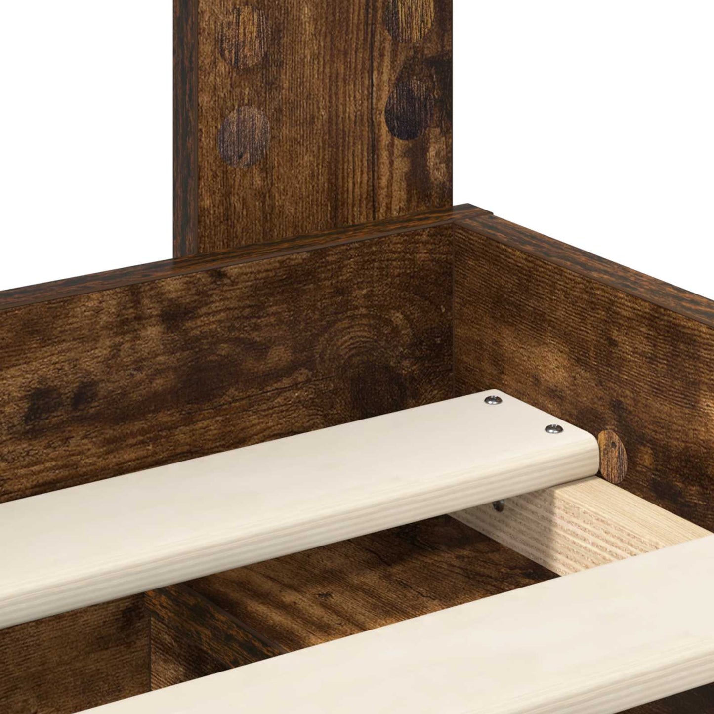 Bed Frame Smoked Oak 100 x 200 cm Solid Pine Wood