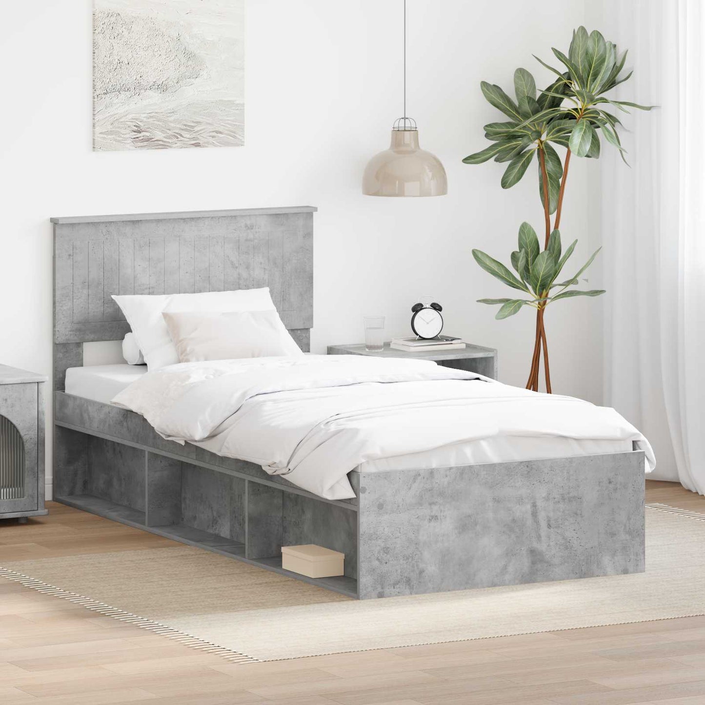 Bed Frame with Headboard Concerte 90 x 200 cm Solid Pine Wood