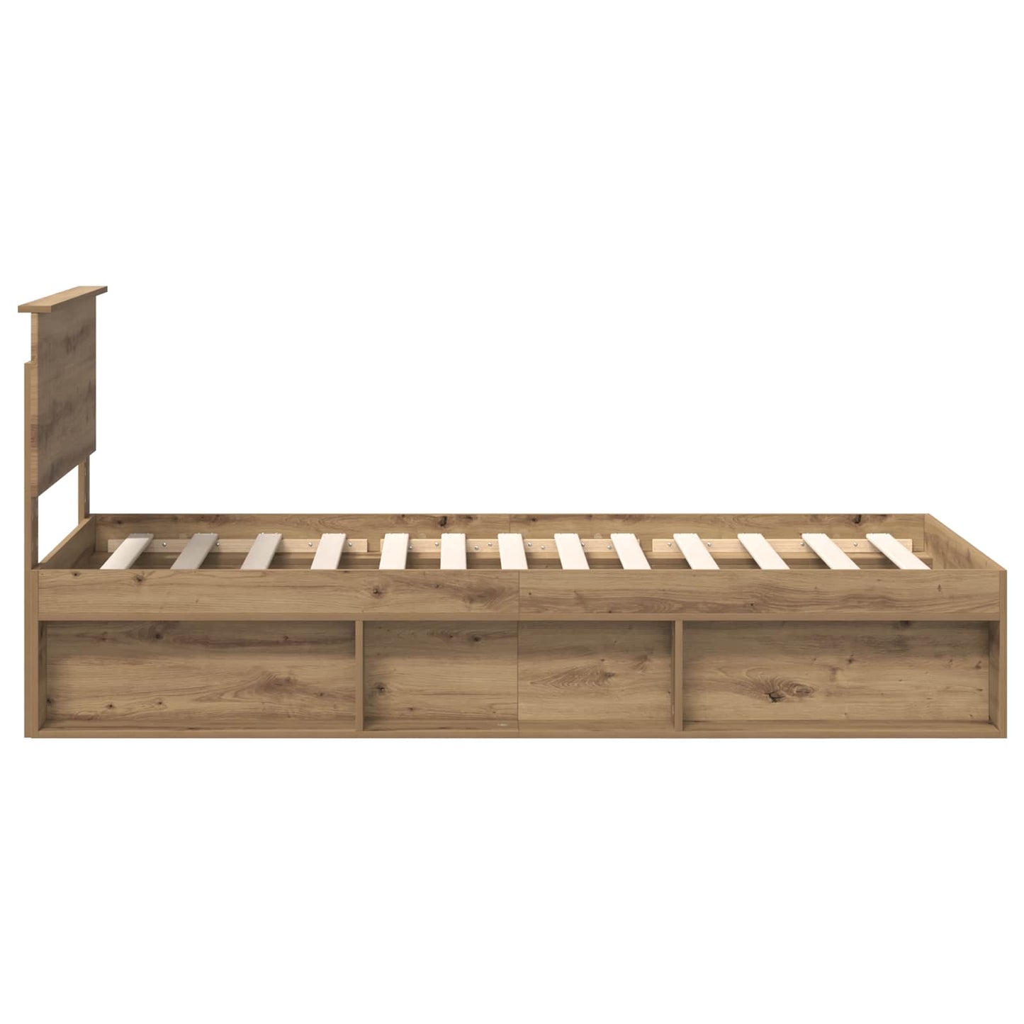 Bed Frame Artisian Oak 90 x 200 cm Solid Pine Wood