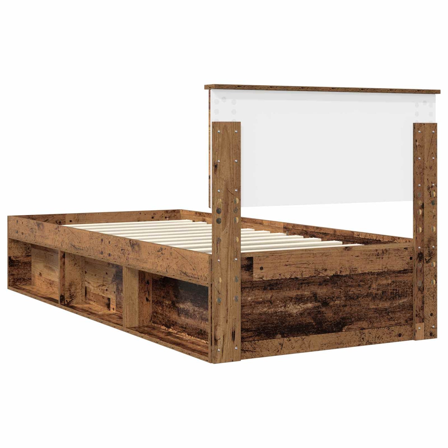 Bed Frame with Headboard Old Wood 90 x 190 cm Solid Pine Wood