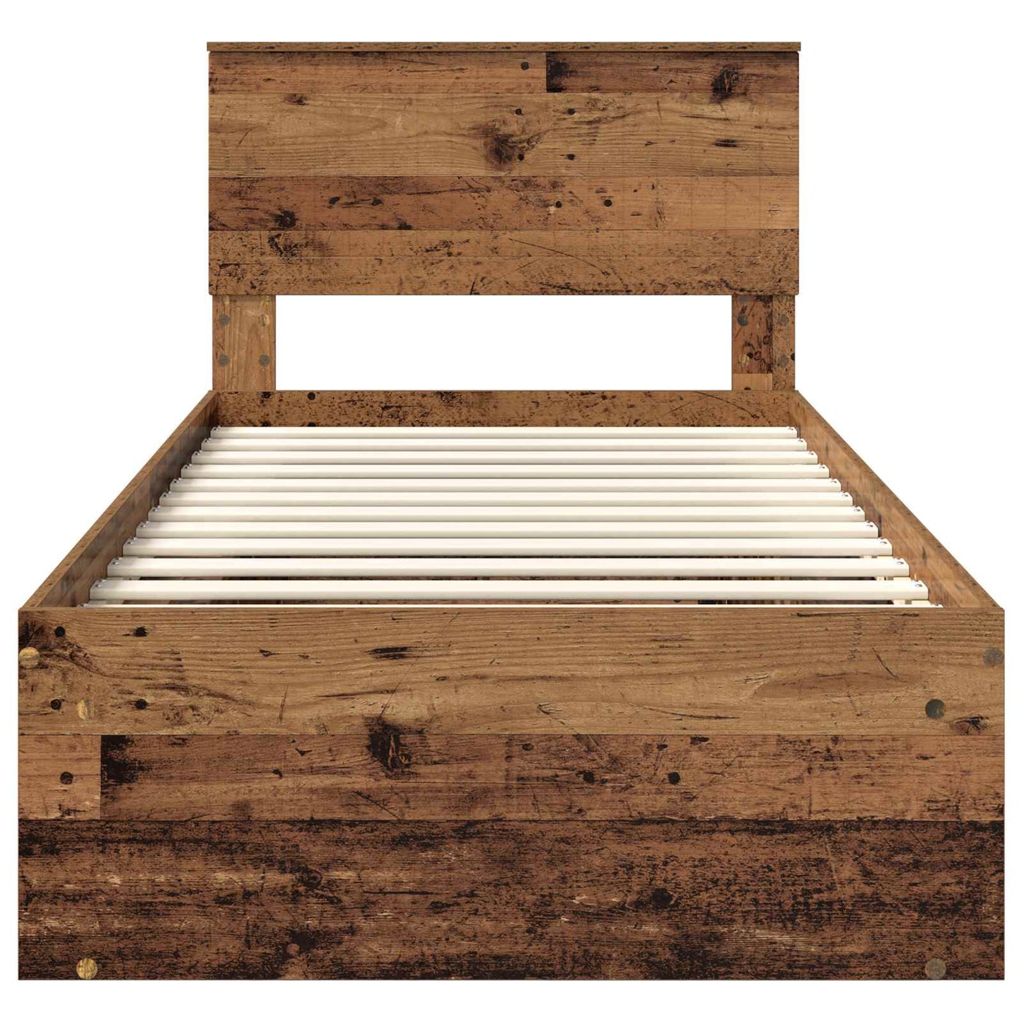 Bed Frame with Headboard Old Wood 90 x 190 cm Solid Pine Wood