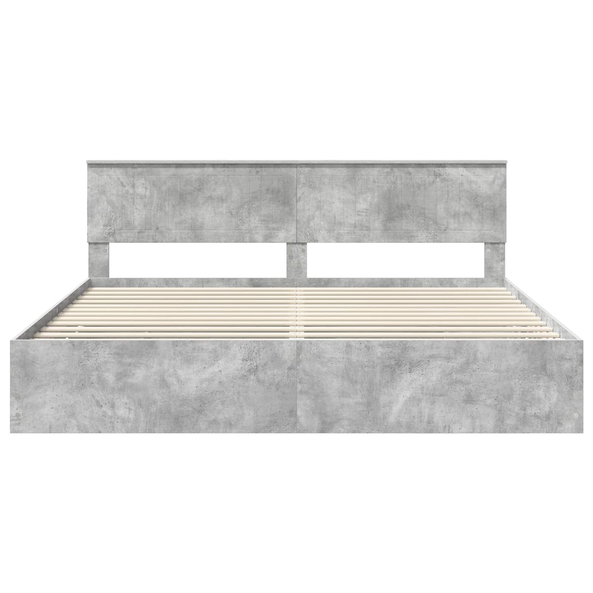 Bed Frame with Drawer Concrete Grey 200 x 200 cm Engineer Wood