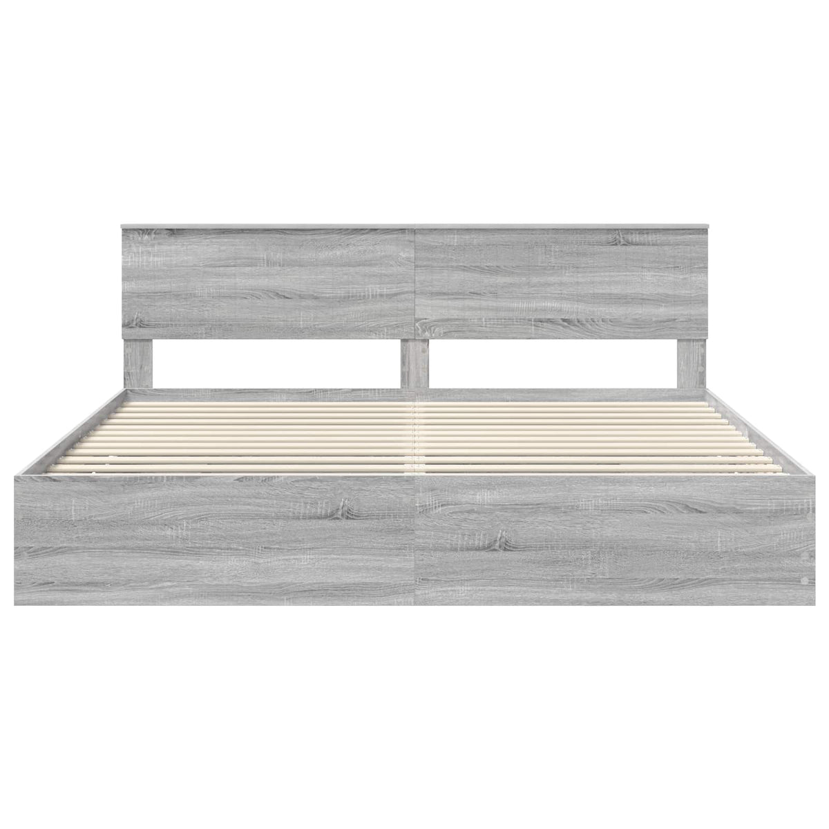 Bed Frame with Drawer Grey Sonoma 200 x 200 cm Engineer Wood