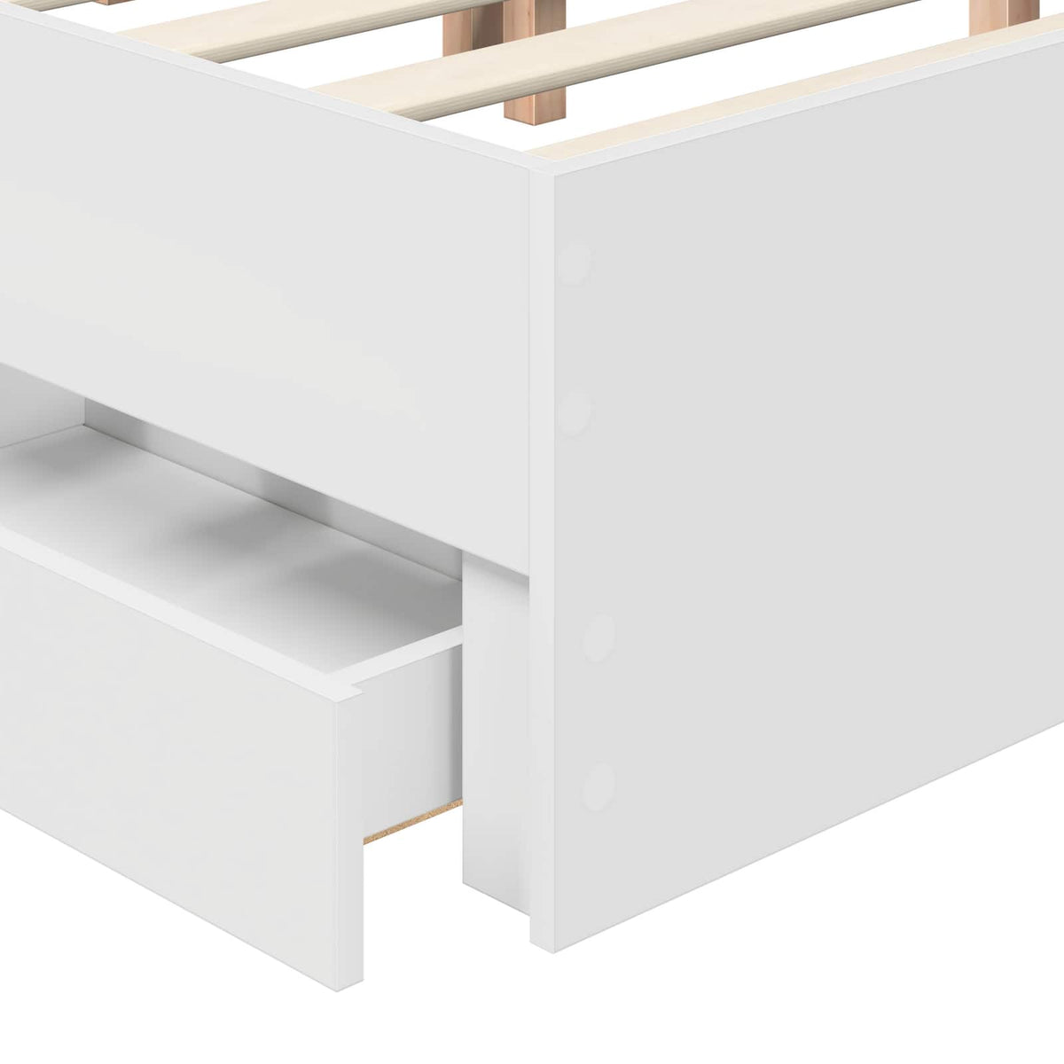 Bed Frame with Drawer White 180 x 200 cm Engineer Wood