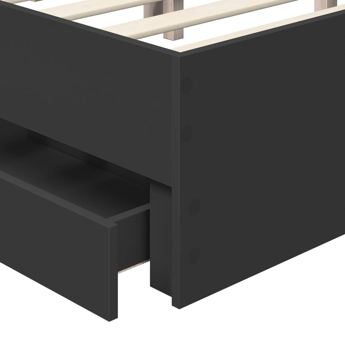 Bed Frame with Drawer Black 160 x 200 cm Engineer Wood