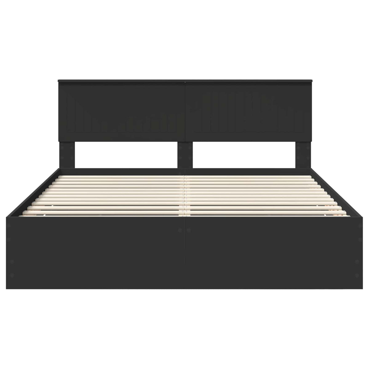 Bed Frame with Drawer Black 160 x 200 cm Engineer Wood