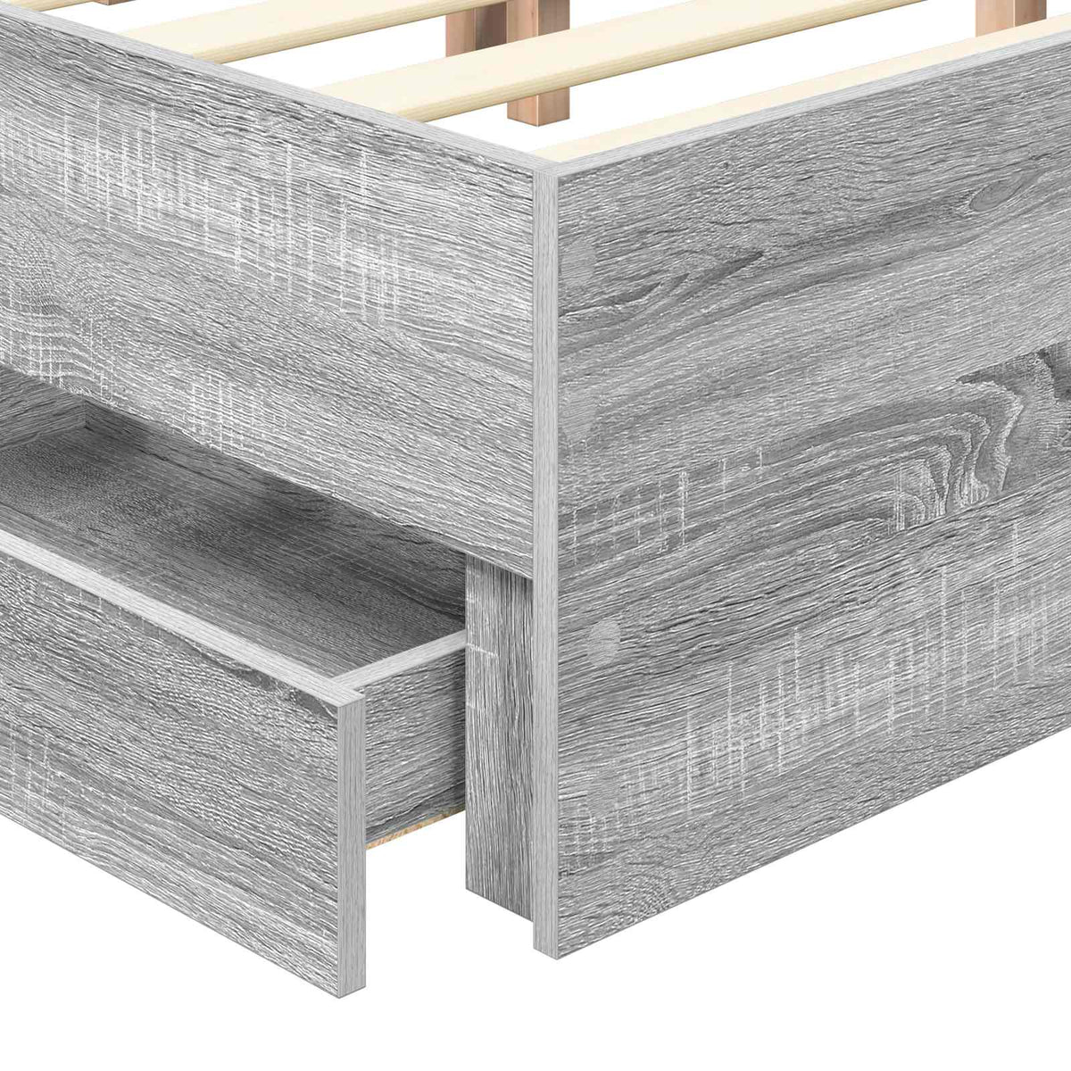 Bed Frame with Drawer Grey Sonoma 140 x 200 cm Engineer Wood