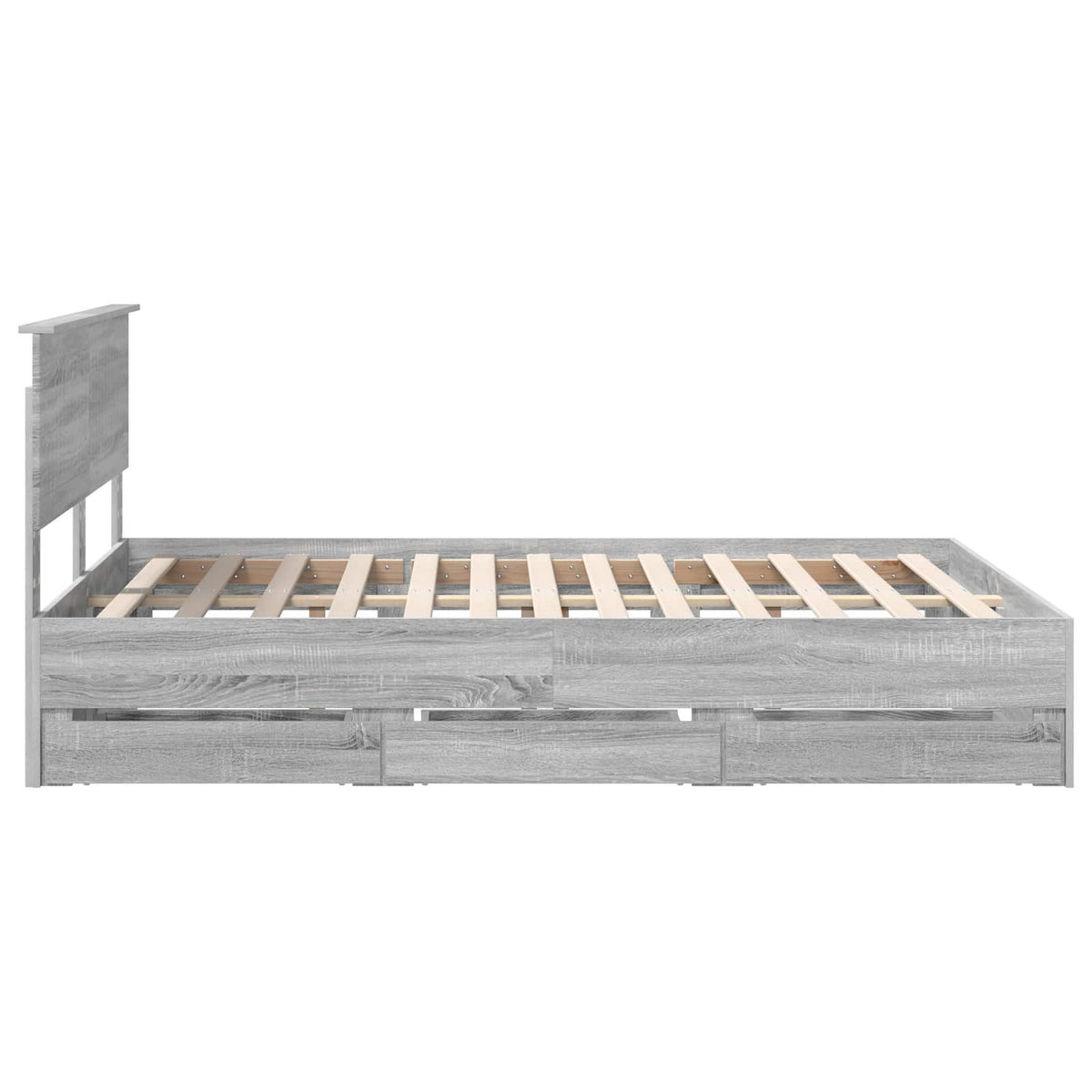 Bed Frame with Drawer Grey Sonoma 140 x 200 cm Engineer Wood