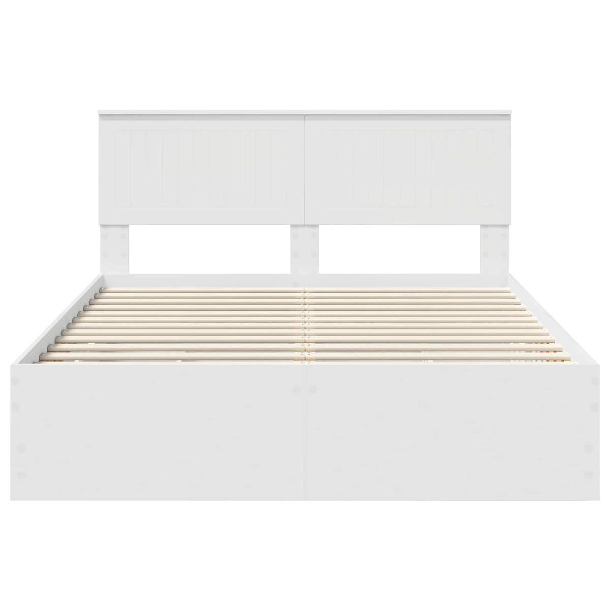 Bed Frame with Drawer White 140 x 190 cm Engineer Wood
