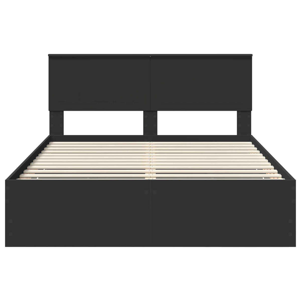 Bed Frame with Drawer Black 140 x 190 cm Engineer Wood