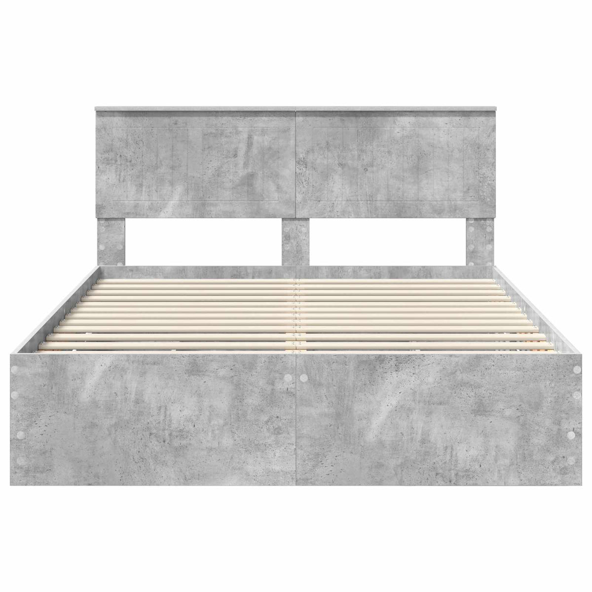 Bed Frame with Drawer Concrete Grey 140 x 190 cm Engineer Wood