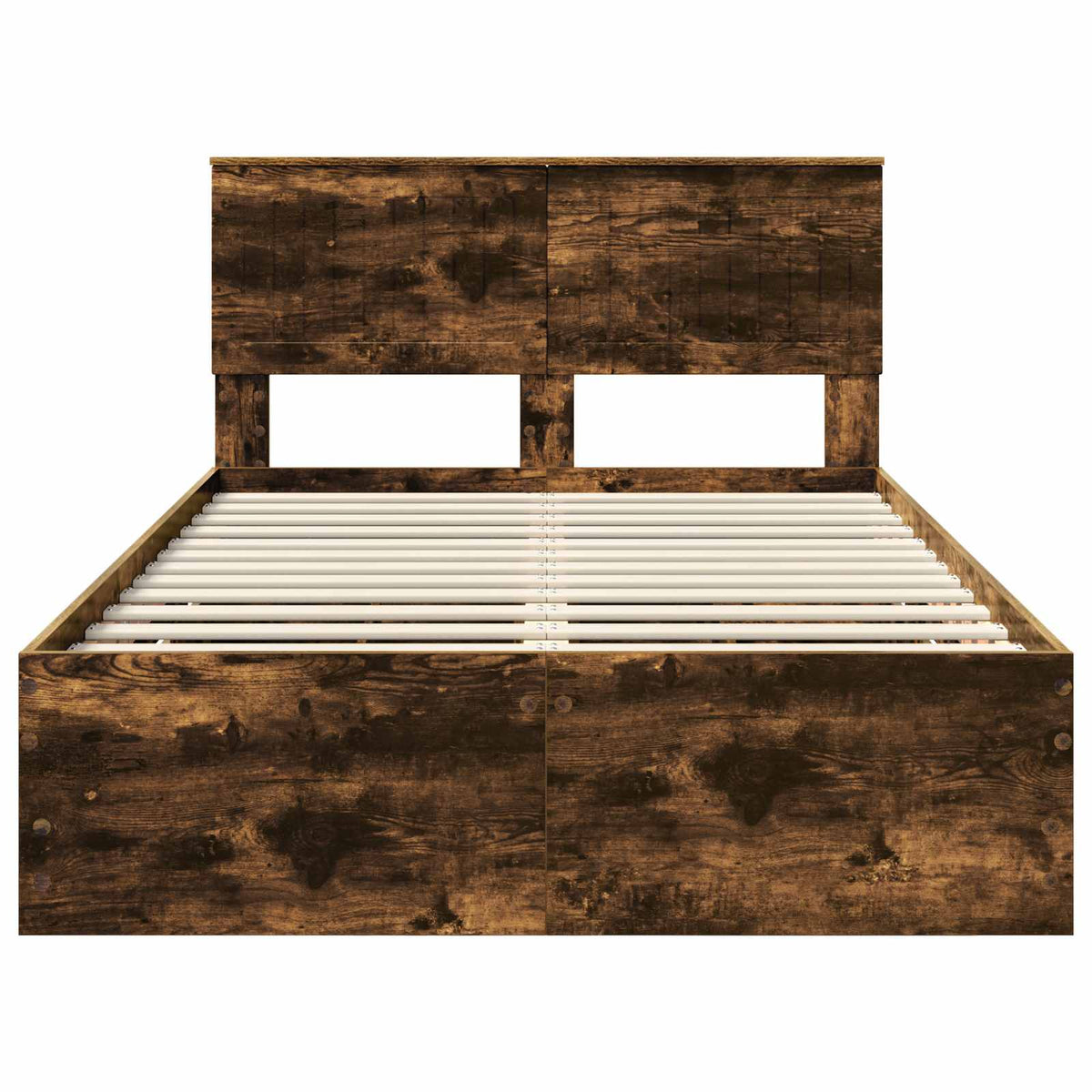 Bed Frame with Drawer Smoked Oak 120 x 200 cm Engineer Wood