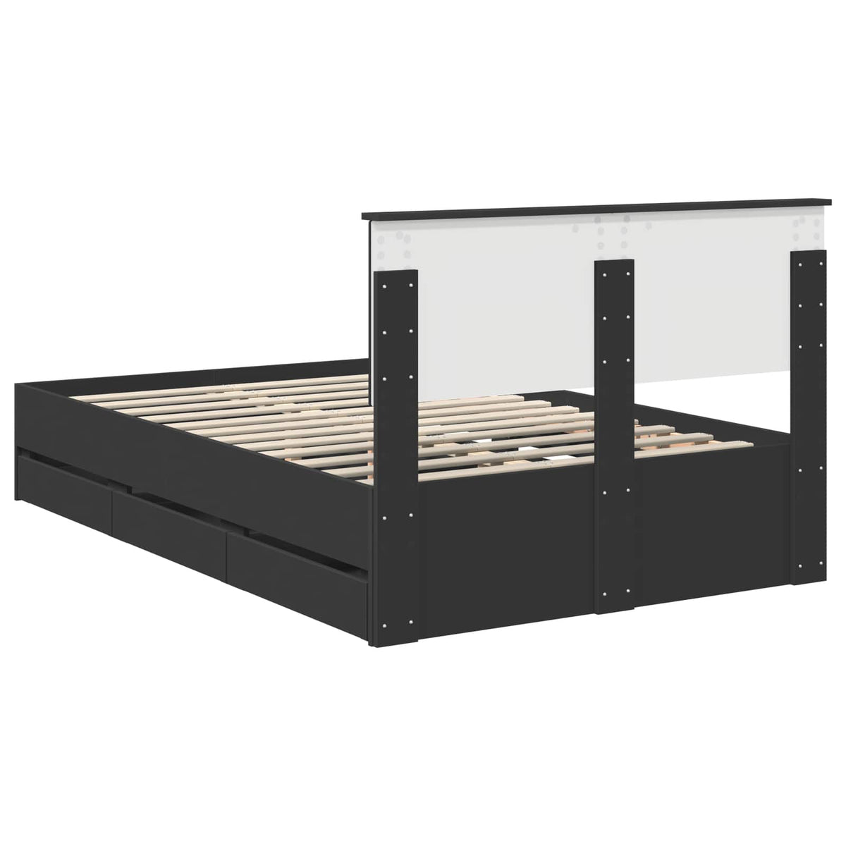 Bed Frame with Drawer Black 120 x 190 cm Engineer Wood