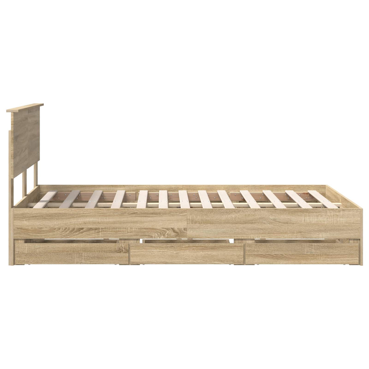 Bed Frame with Drawer Sonoma Oak 120 x 190 cm Engineer Wood