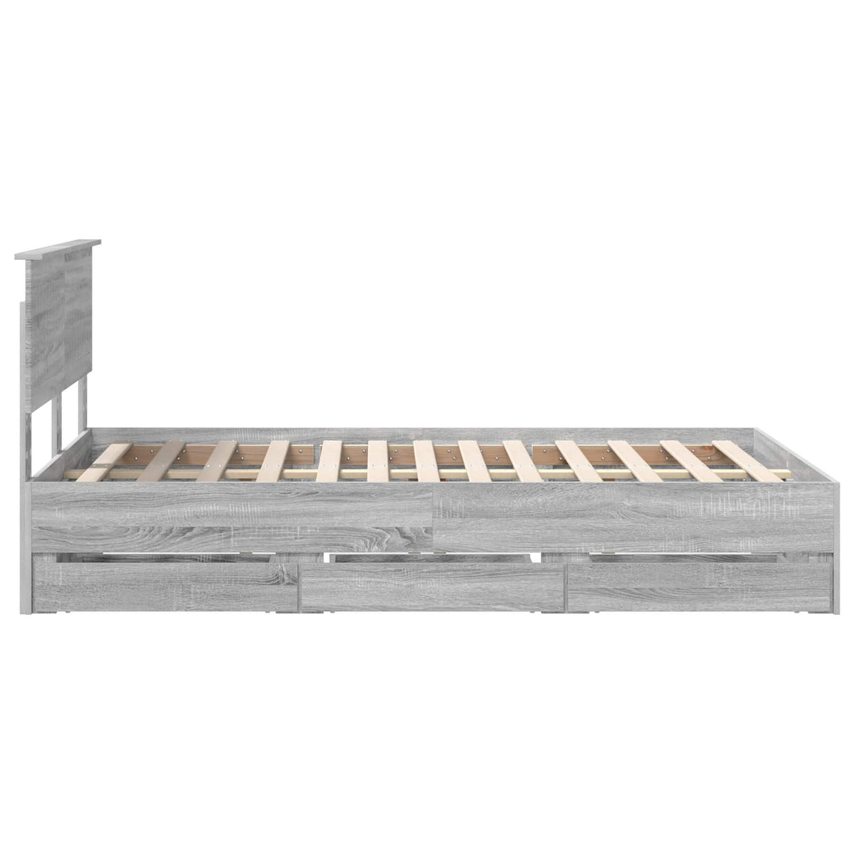 Bed Frame with Drawer Grey Sonoma 120 x 190 cm Engineer Wood