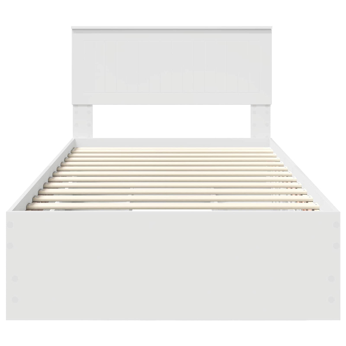 Bed Frame with Drawer White 100 x 200 cm Engineer Wood