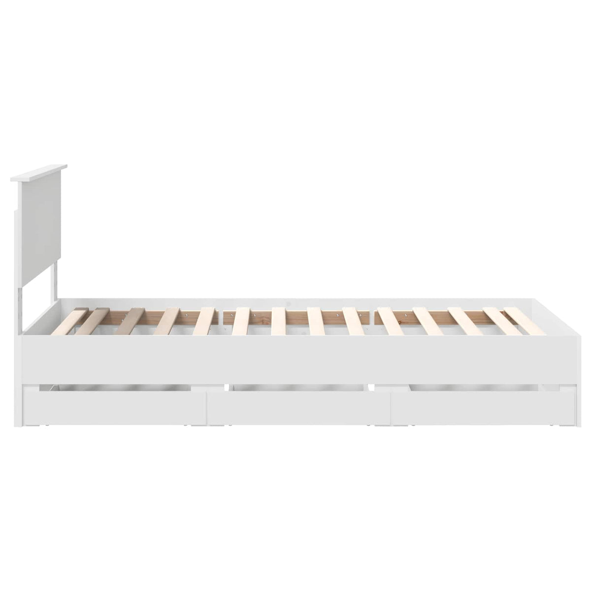 Bed Frame with Drawer White 100 x 200 cm Engineer Wood