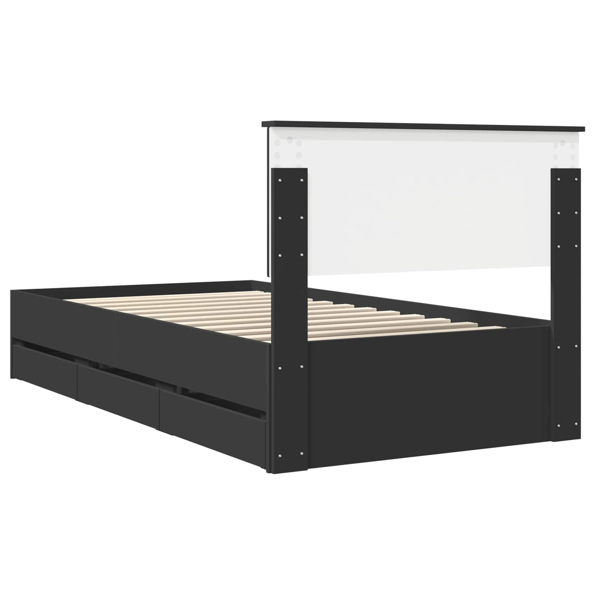 Bed Frame with Drawer Black 100 x 200 cm Engineer Wood