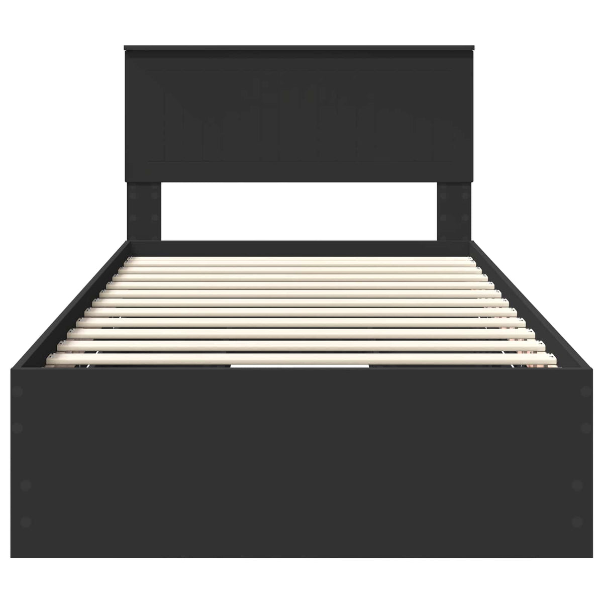 Bed Frame with Drawer Black 100 x 200 cm Engineer Wood