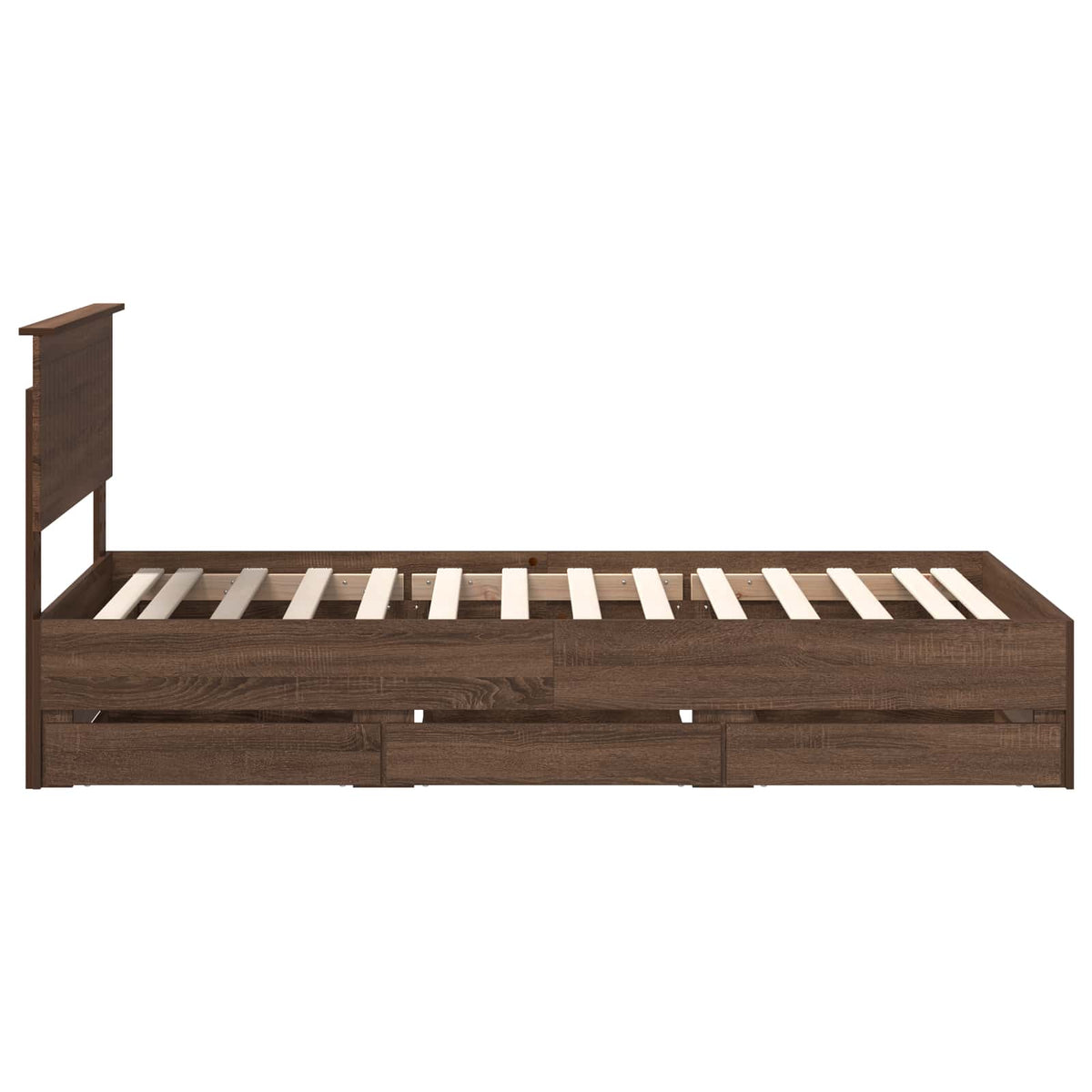 Bed Frame with Drawer Brown Oak 100 x 200 cm Engineer Wood