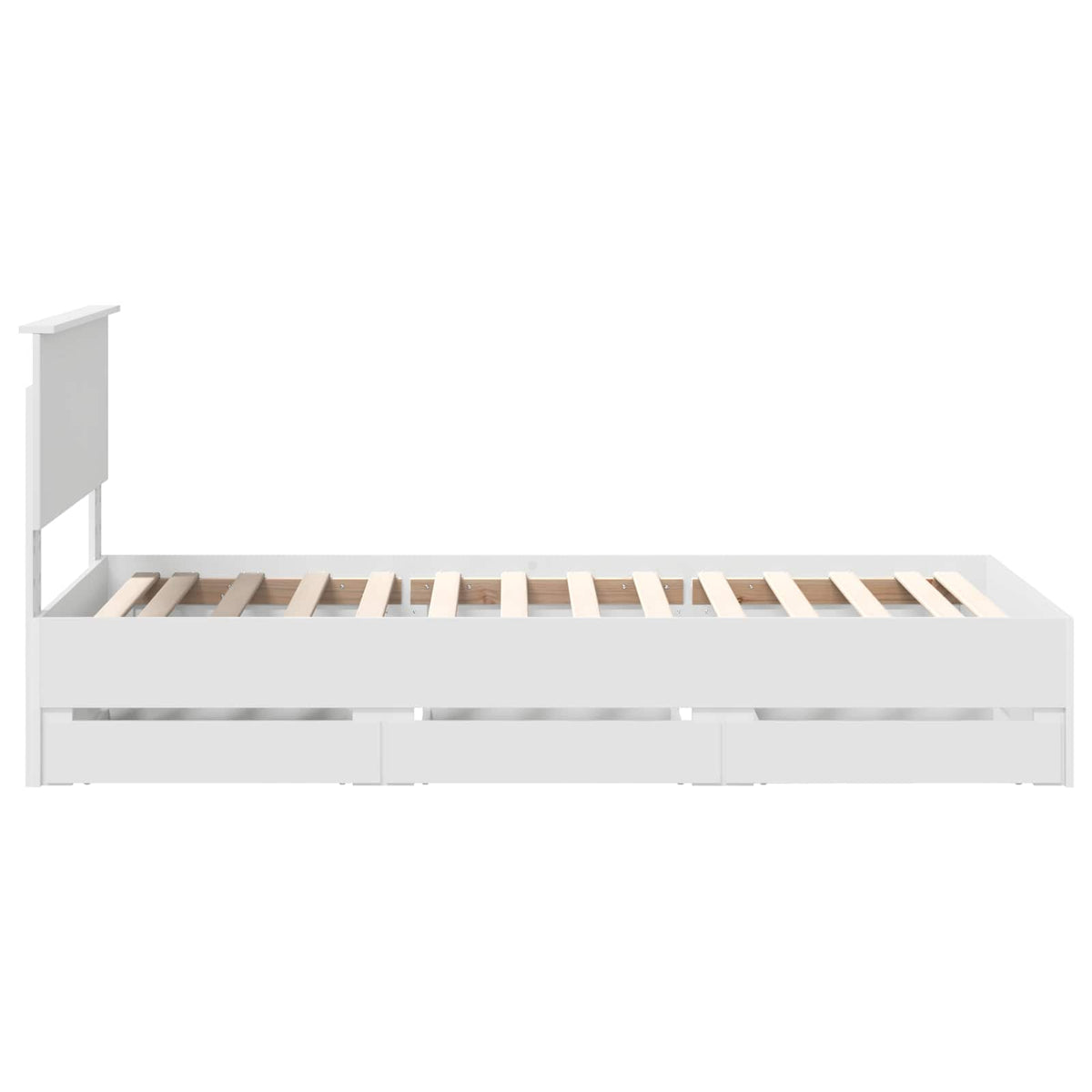 Bed Frame with Drawer White 90 x 200 cm Engineer Wood