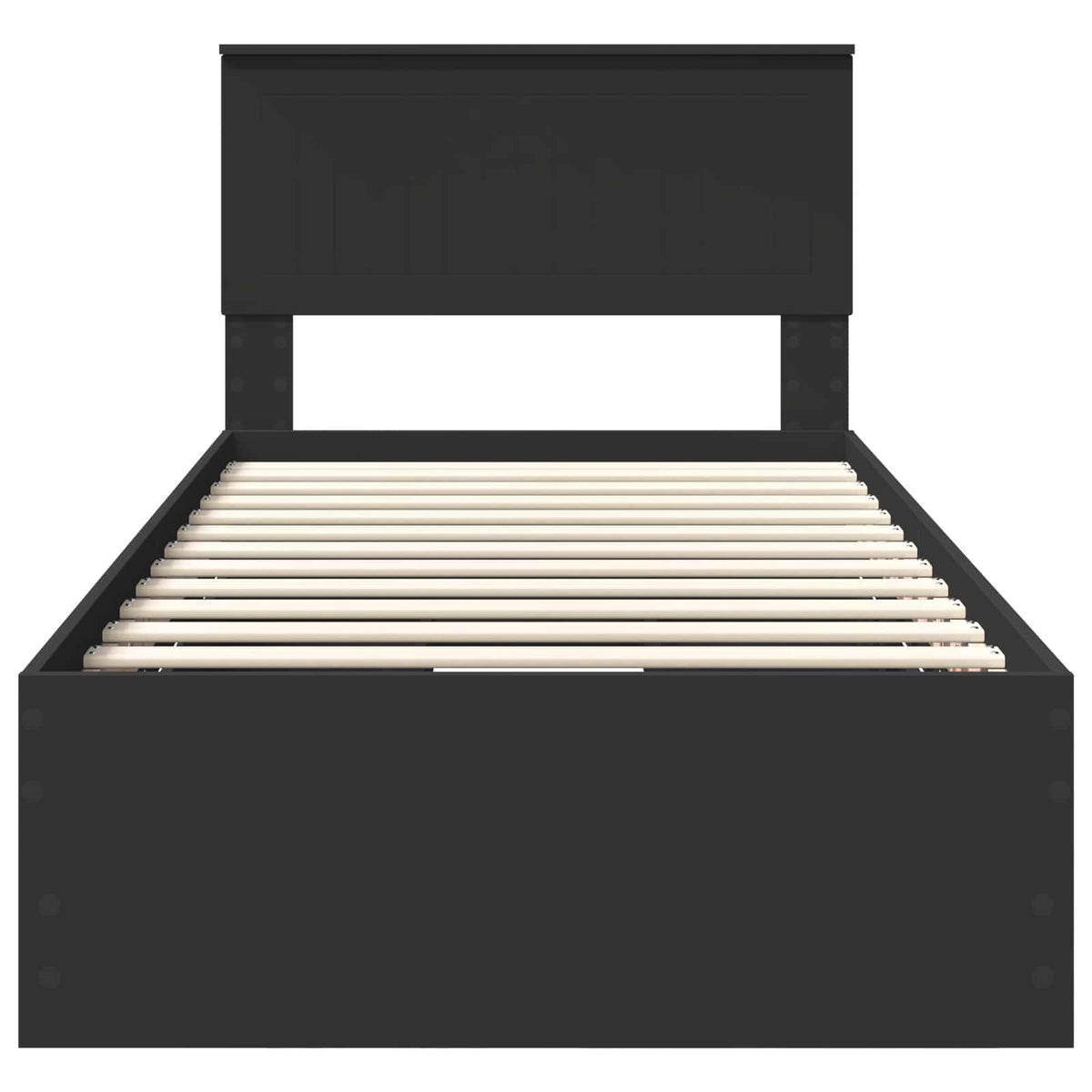 Bed Frame with Drawer Black 90 x 200 cm Engineer Wood