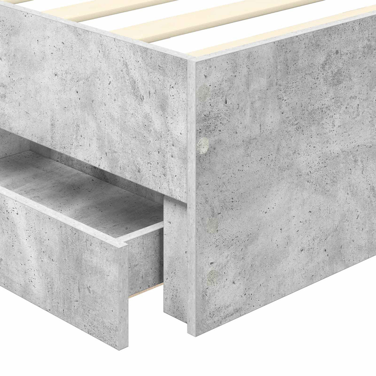 Bed Frame with Drawer Concrete Grey 90 x 200 cm Engineer Wood