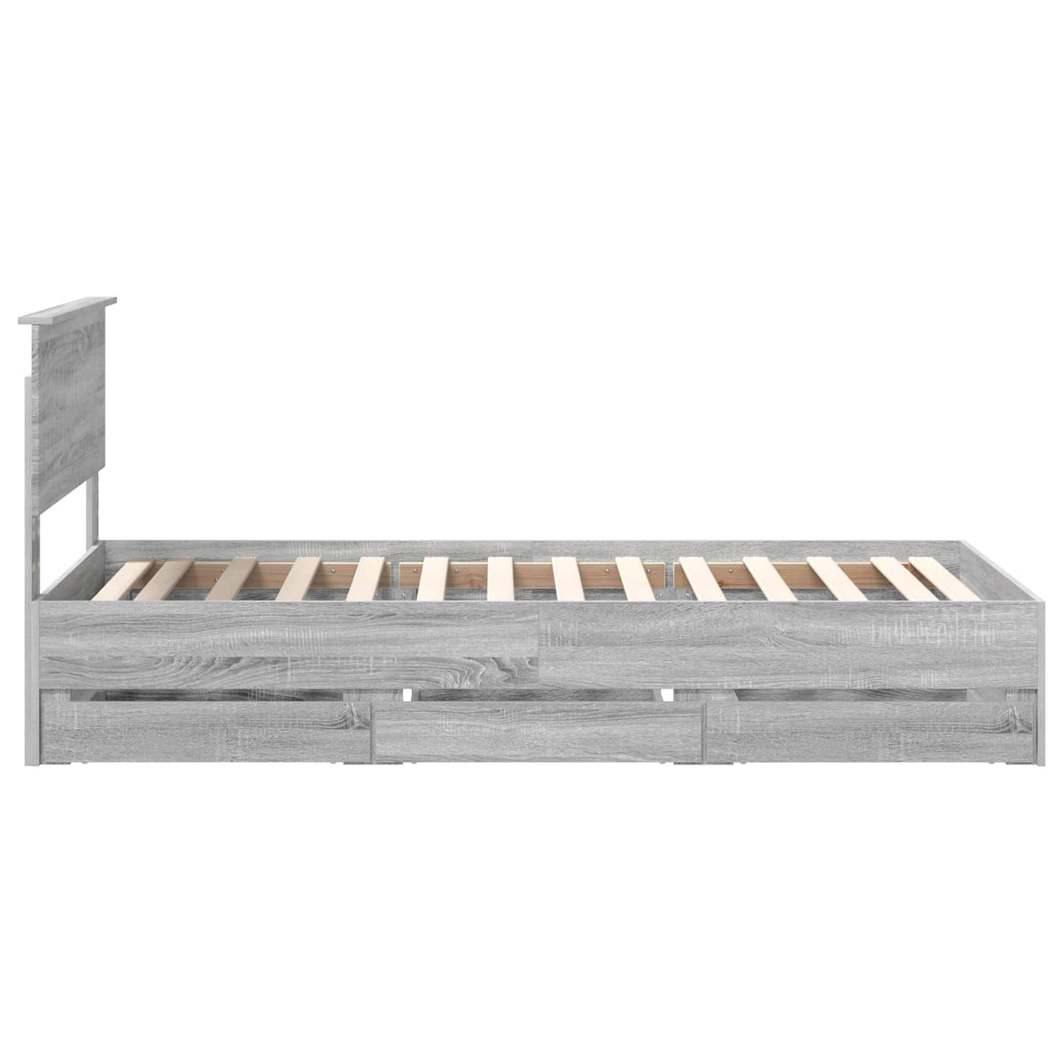 Bed Frame with Drawer Grey Sonoma 90 x 200 cm Engineer Wood