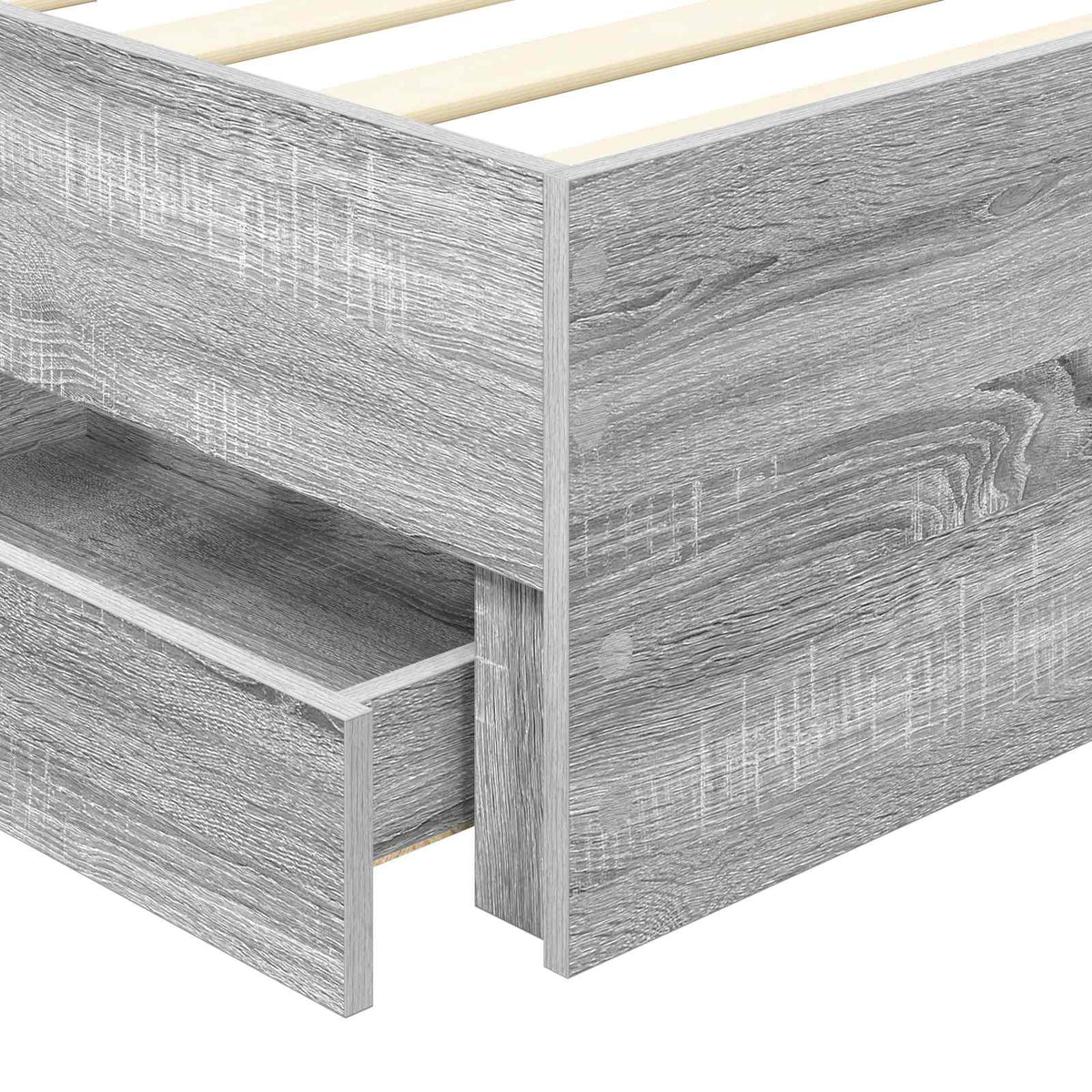 Bed Frame with Drawer Grey Sonoma 90 x 190 cm Engineer Wood