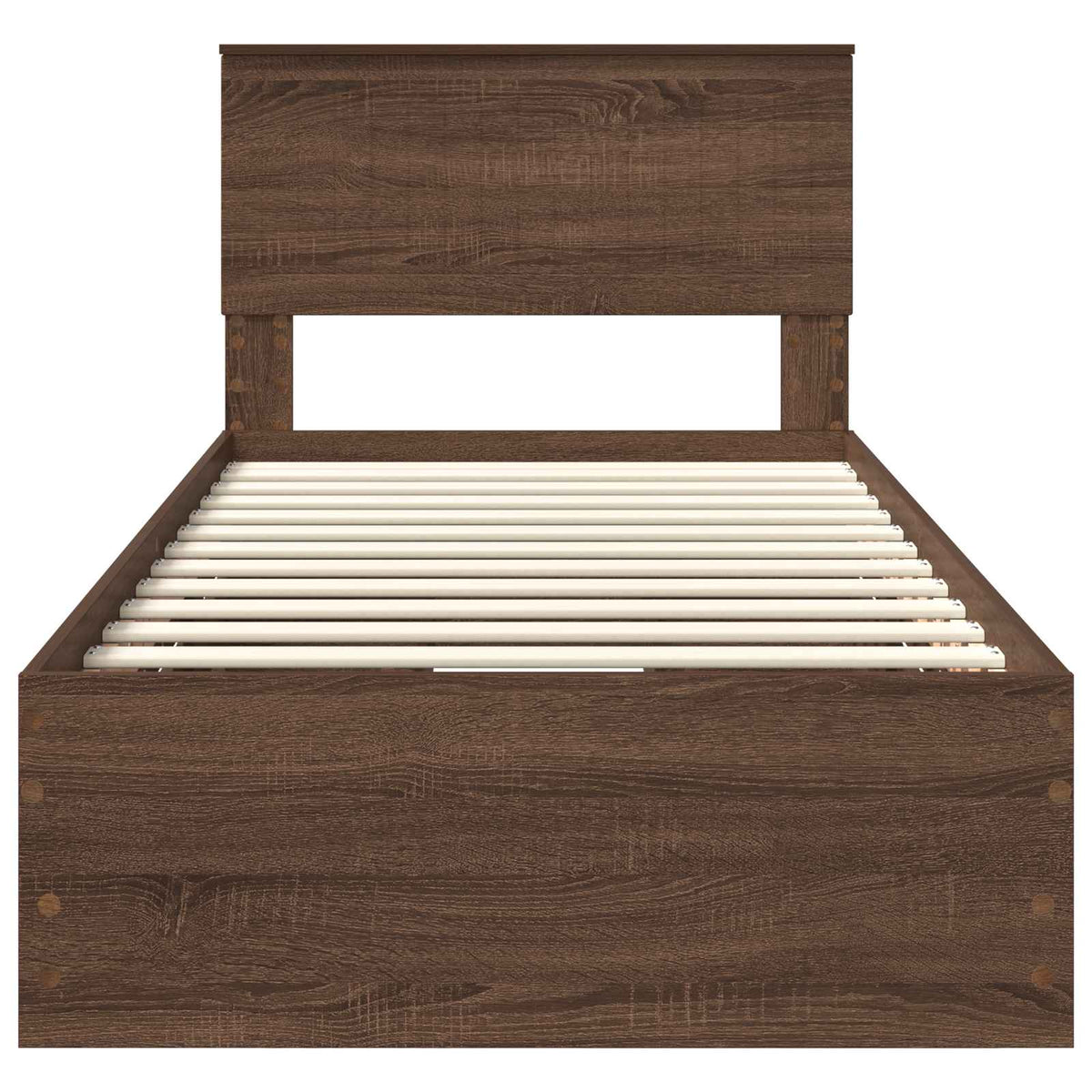 Bed Frame with Drawer Brown Oak 90 x 190 cm Engineer Wood