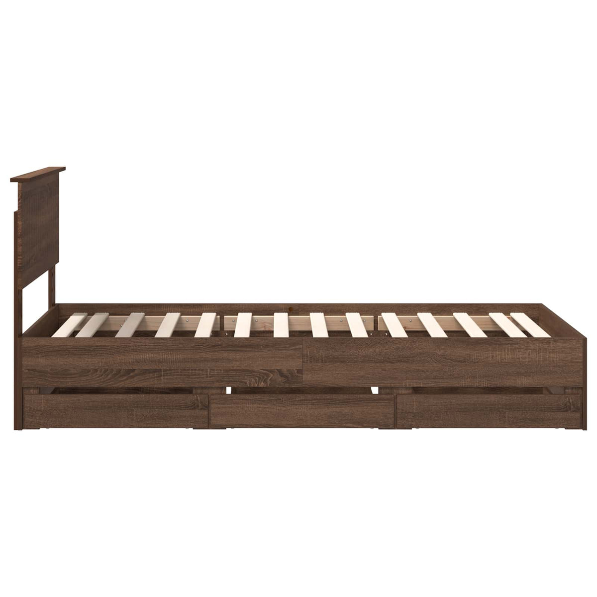 Bed Frame with Drawer Brown Oak 90 x 190 cm Engineer Wood
