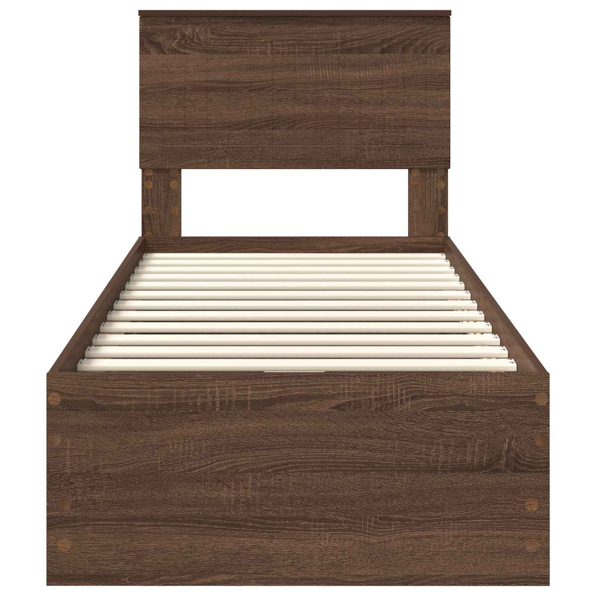 Bed Frame with Drawer Brown Oak 75 x 190 cm Engineer Wood