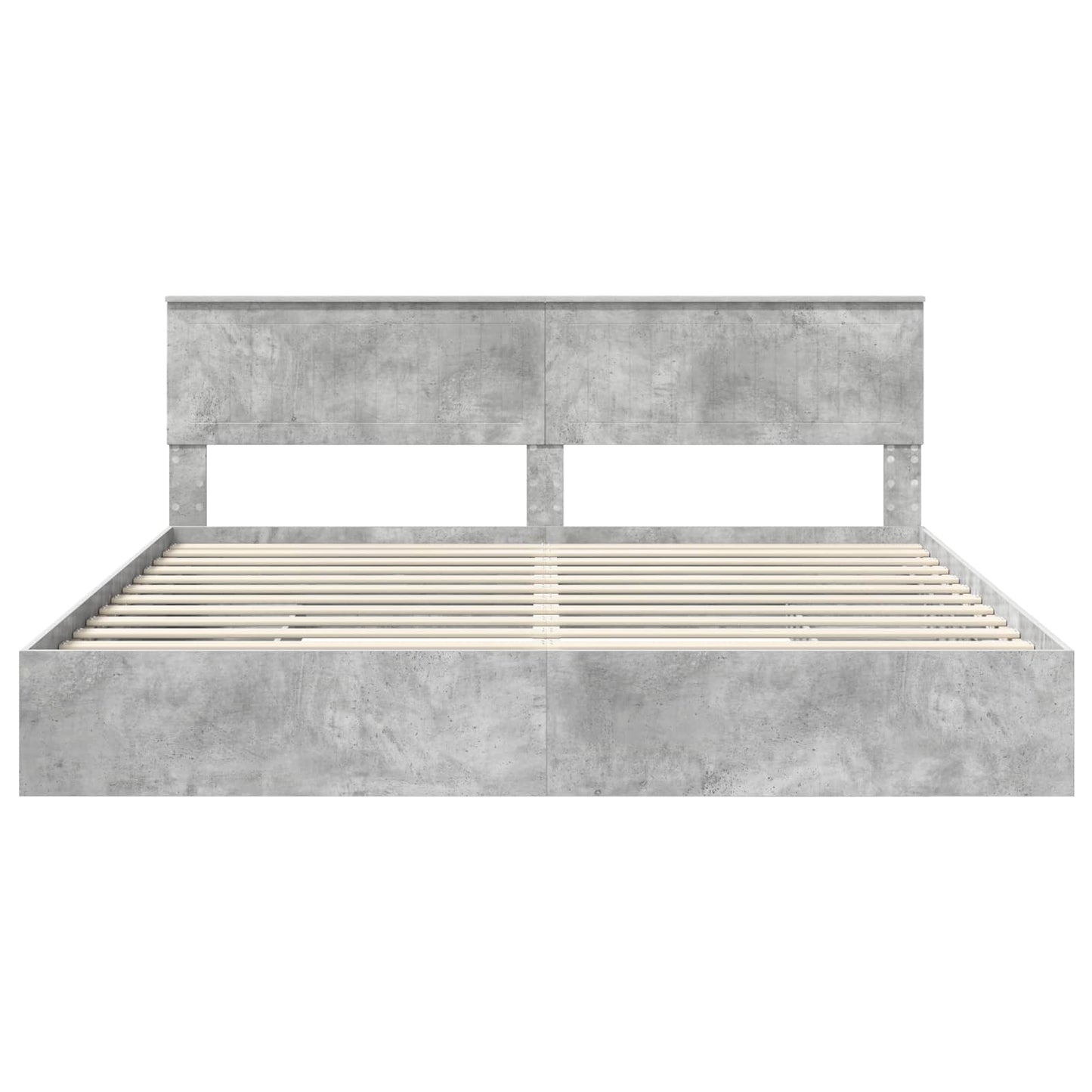Storage Bed Concrete Grey 200 x 200 cm Engineered Wood