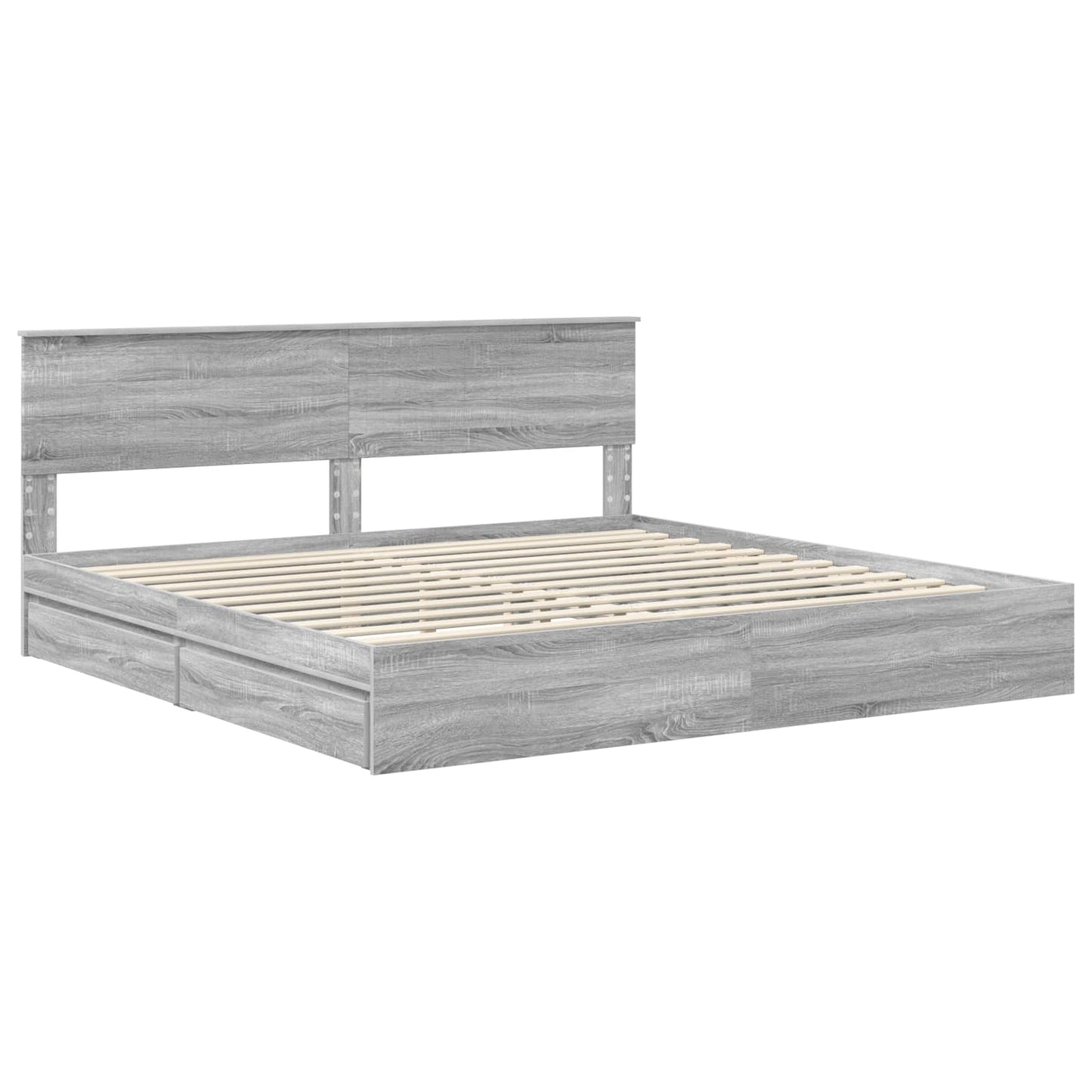 Storage Bed Grey Sonoma 200 x 200 cm Engineered Wood