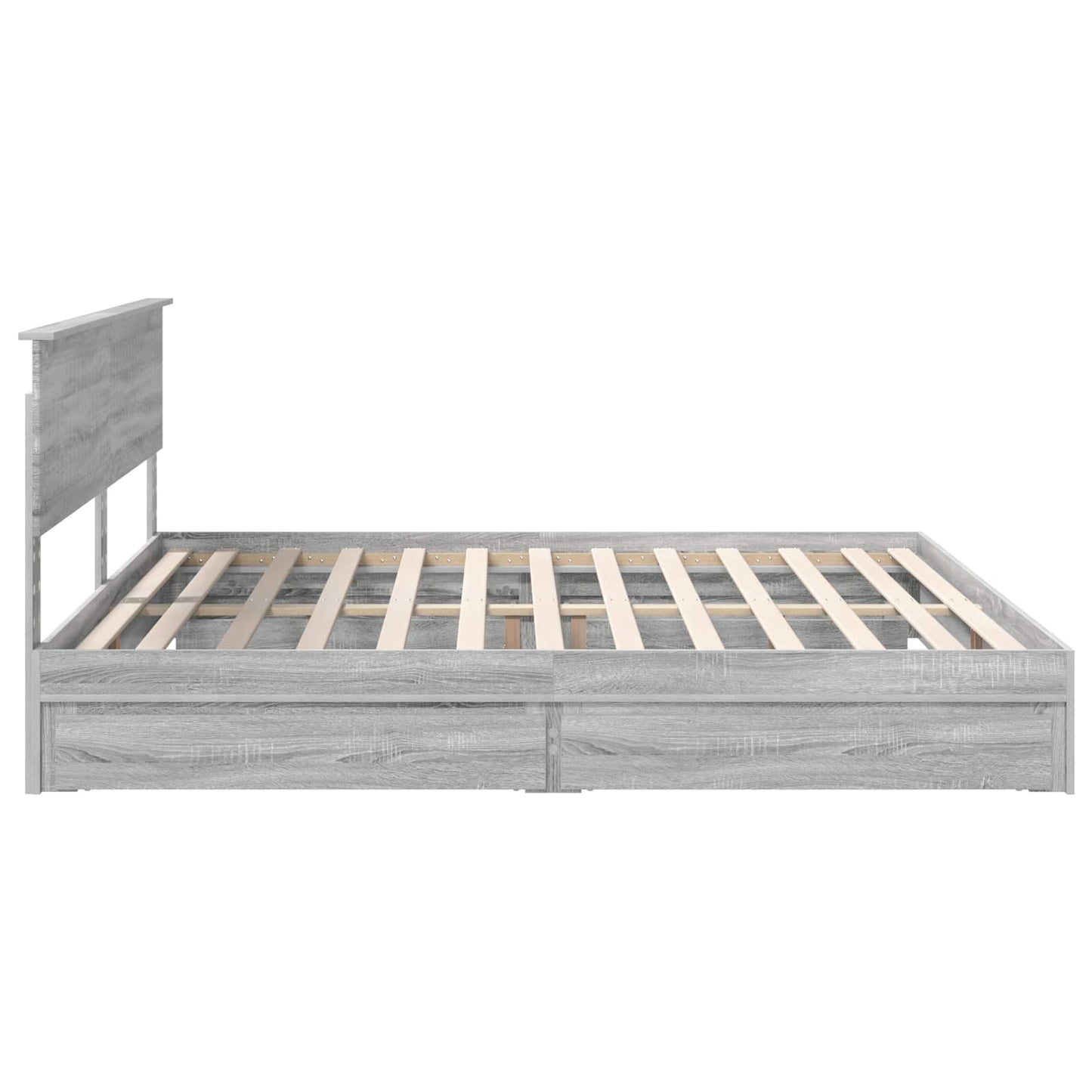 Storage Bed Grey Sonoma 200 x 200 cm Engineered Wood