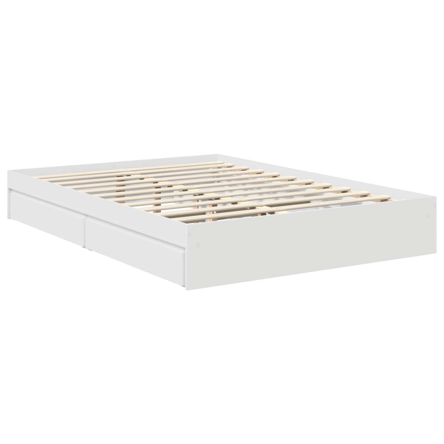 Storage Bed with Headboard White 140 x 200 cm Engineered Wood