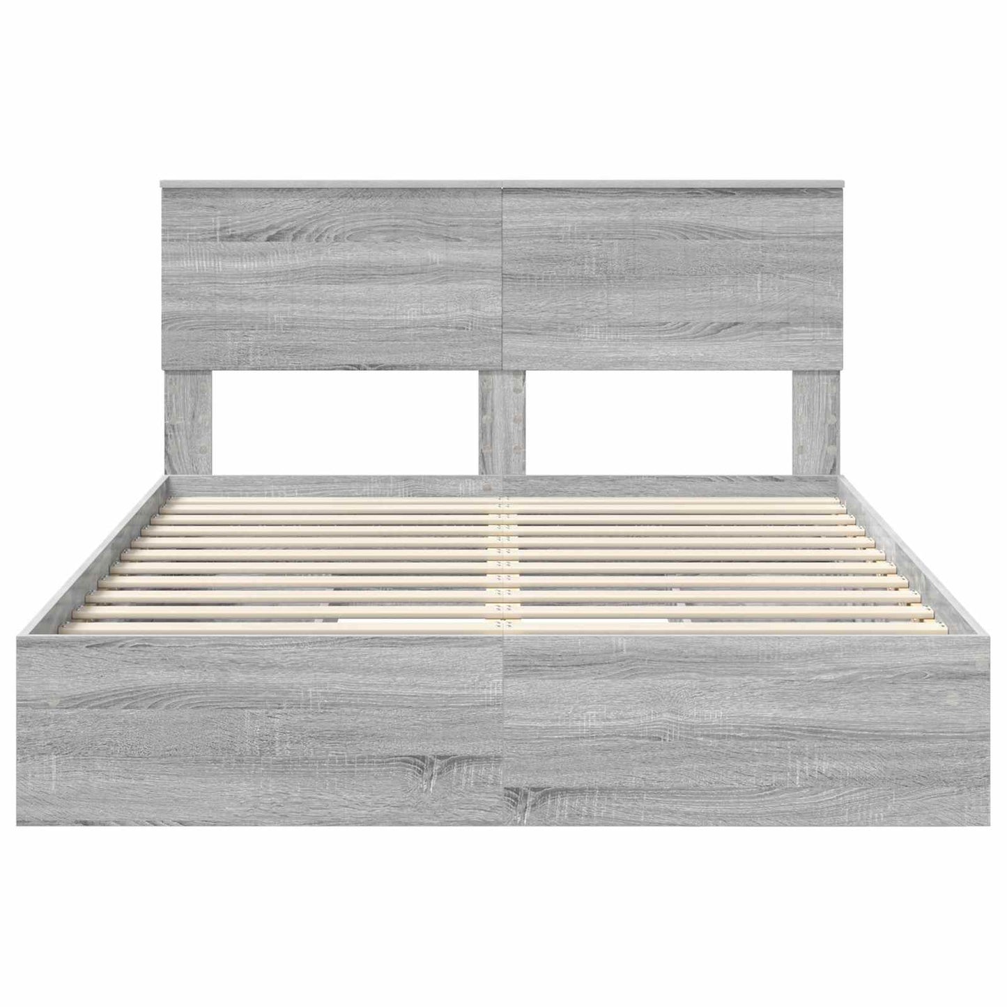 Storage Bed Grey Sonoma 140 x 200 cm Engineered Wood