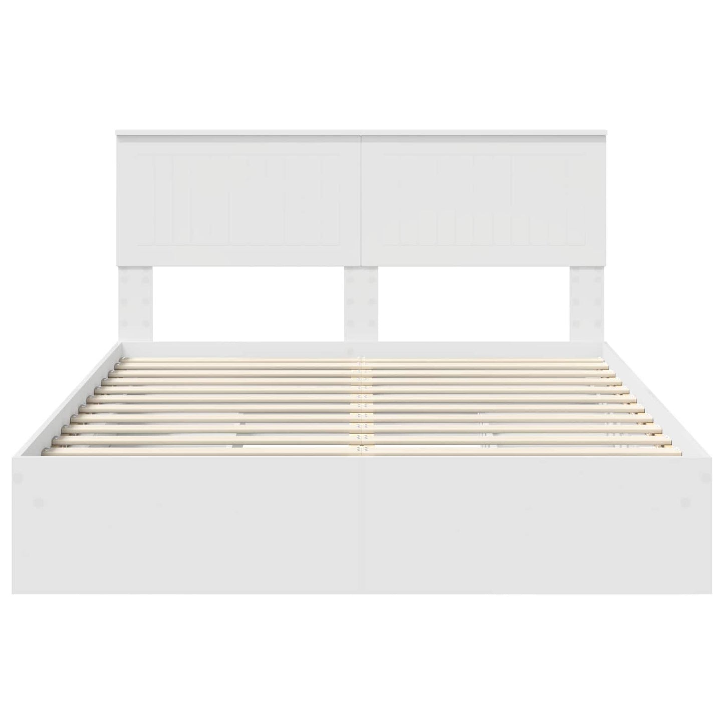 Storage Bed with Headboard White 140 x 190 cm Engineered Wood