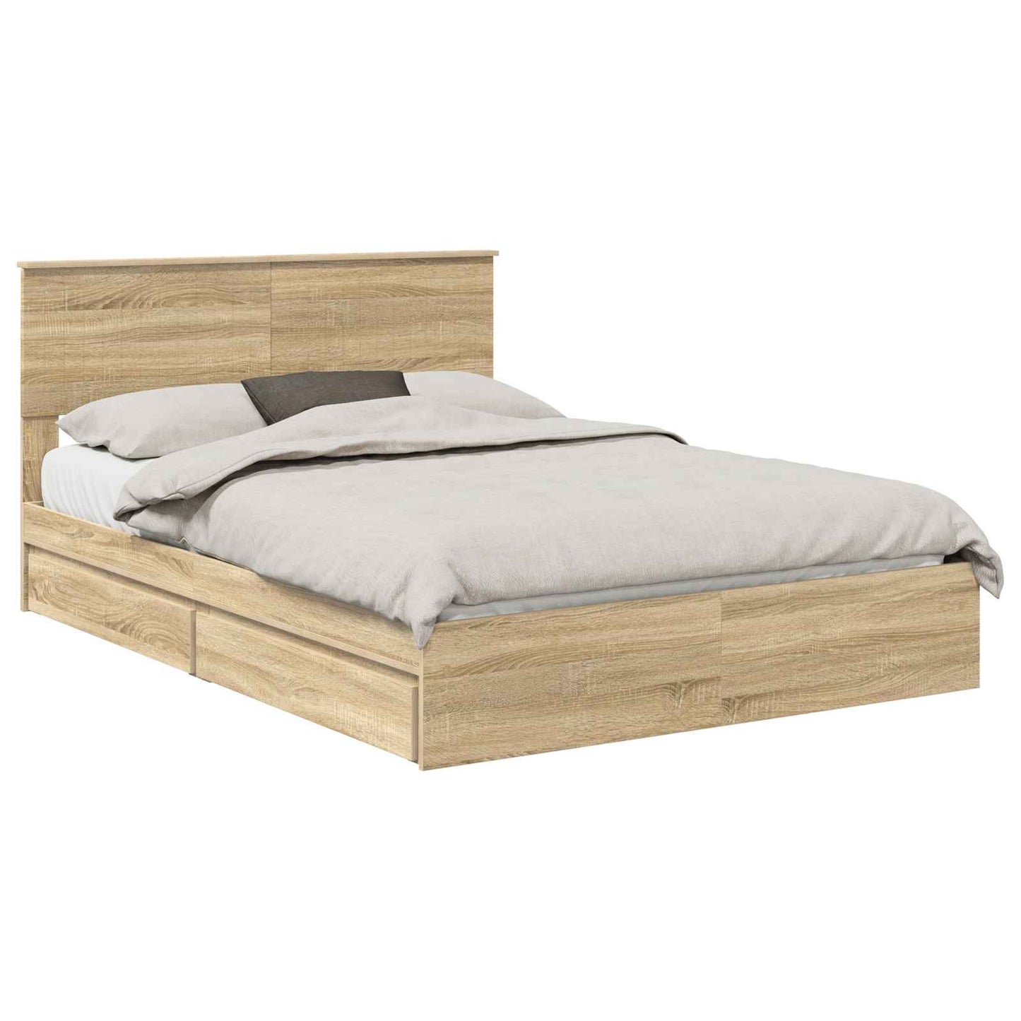 Storage Bed with Drawer Sonoma Oak 140 x 190 cm Engineered Wood