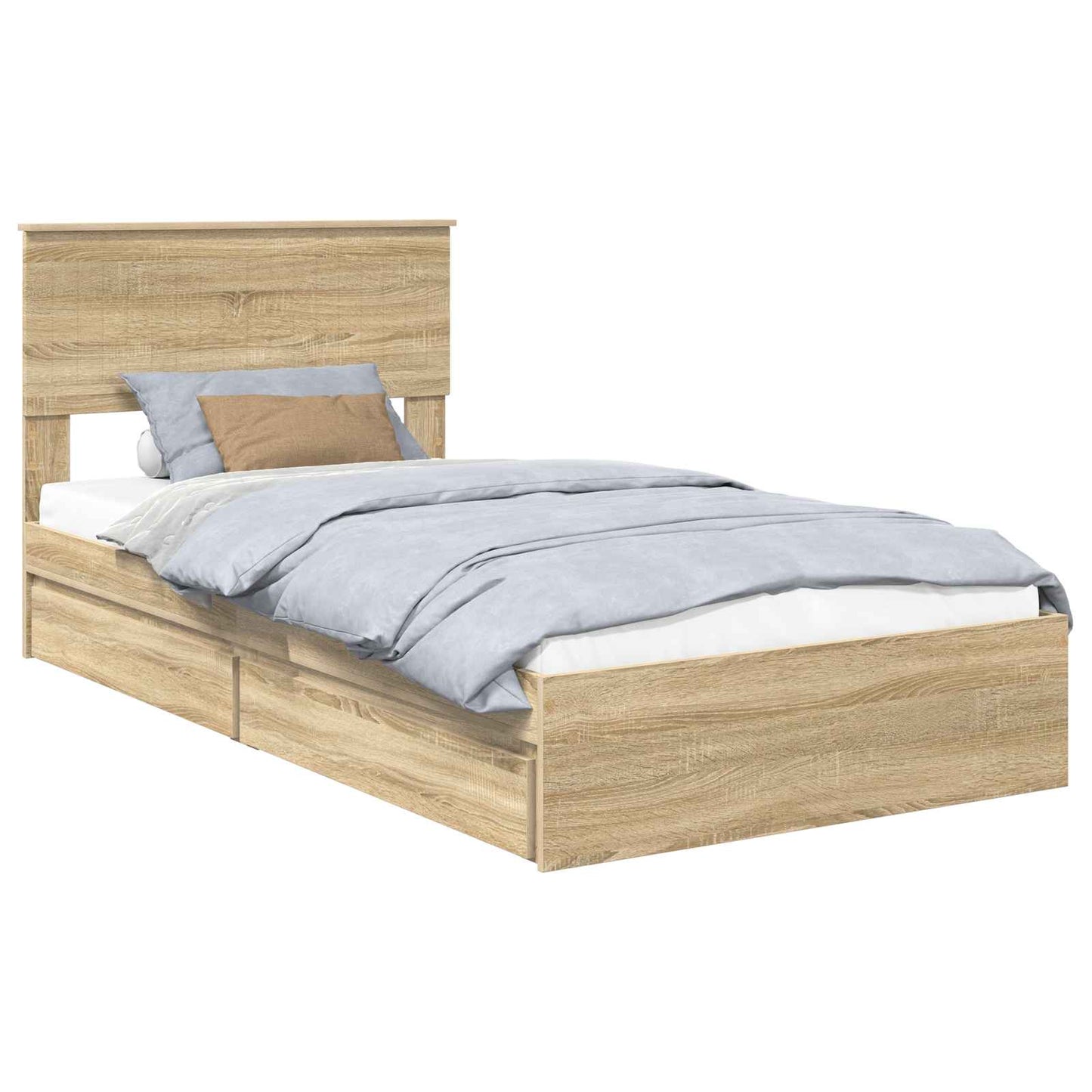 Storage Bed with Drawer Sonoma Oak 100 x 200 cm Engineered Wood