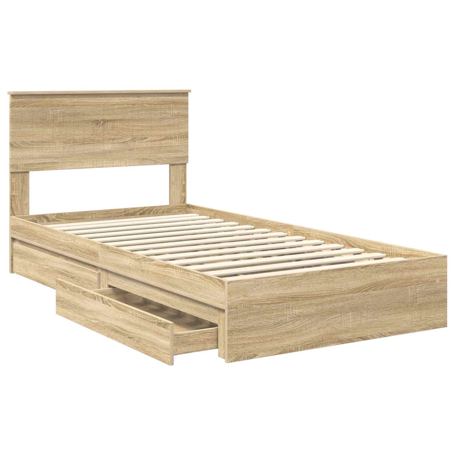 Storage Bed with Drawer Sonoma Oak 100 x 200 cm Engineered Wood