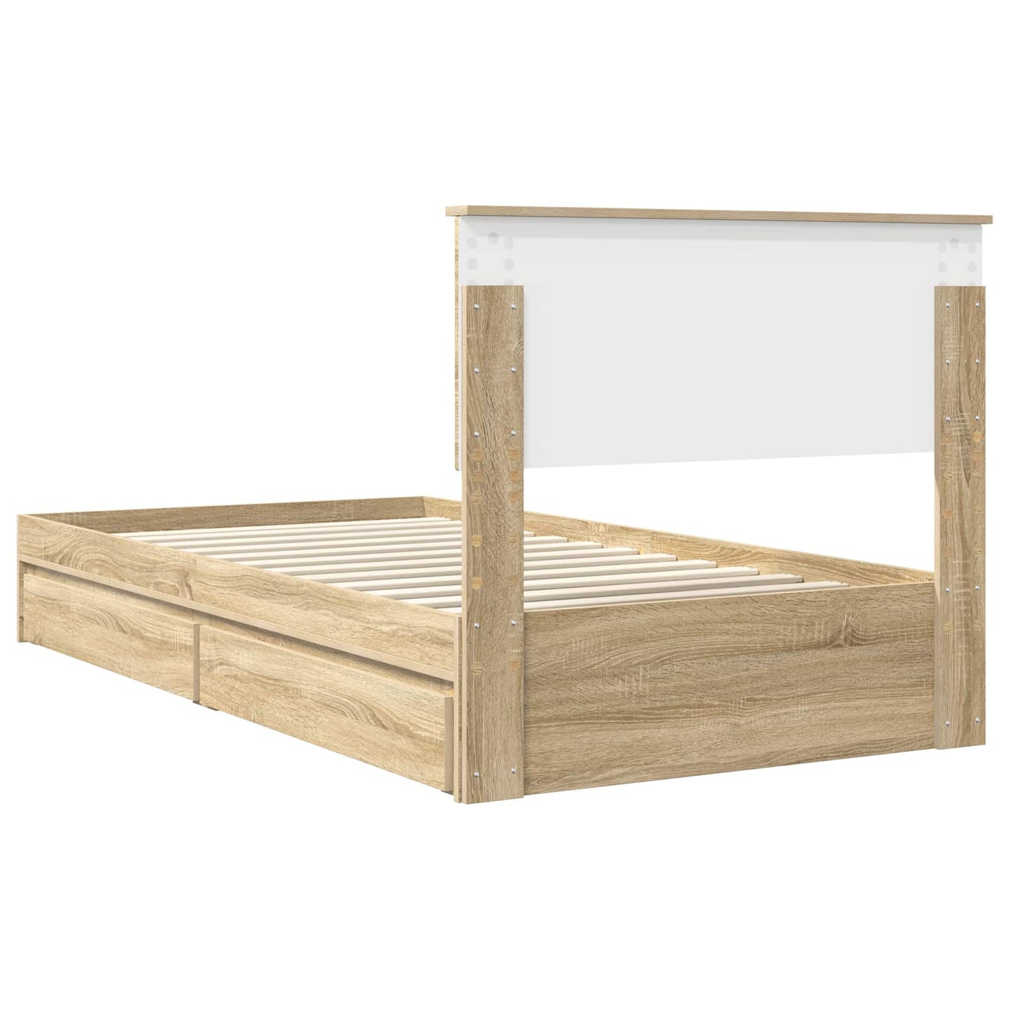 Storage Bed with Drawer Sonoma Oak 100 x 200 cm Engineered Wood