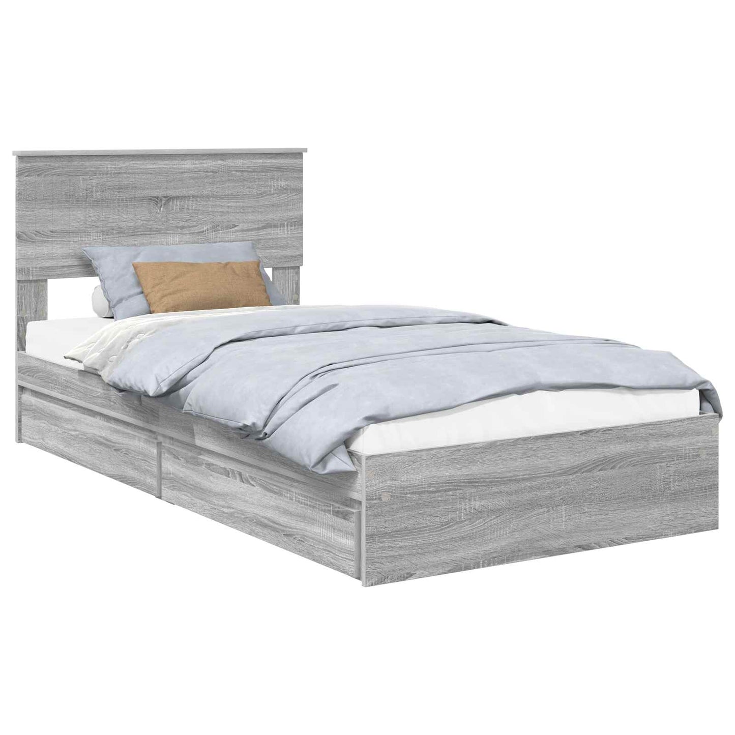 Storage Bed Grey Sonoma 100 x 200 cm Engineered Wood