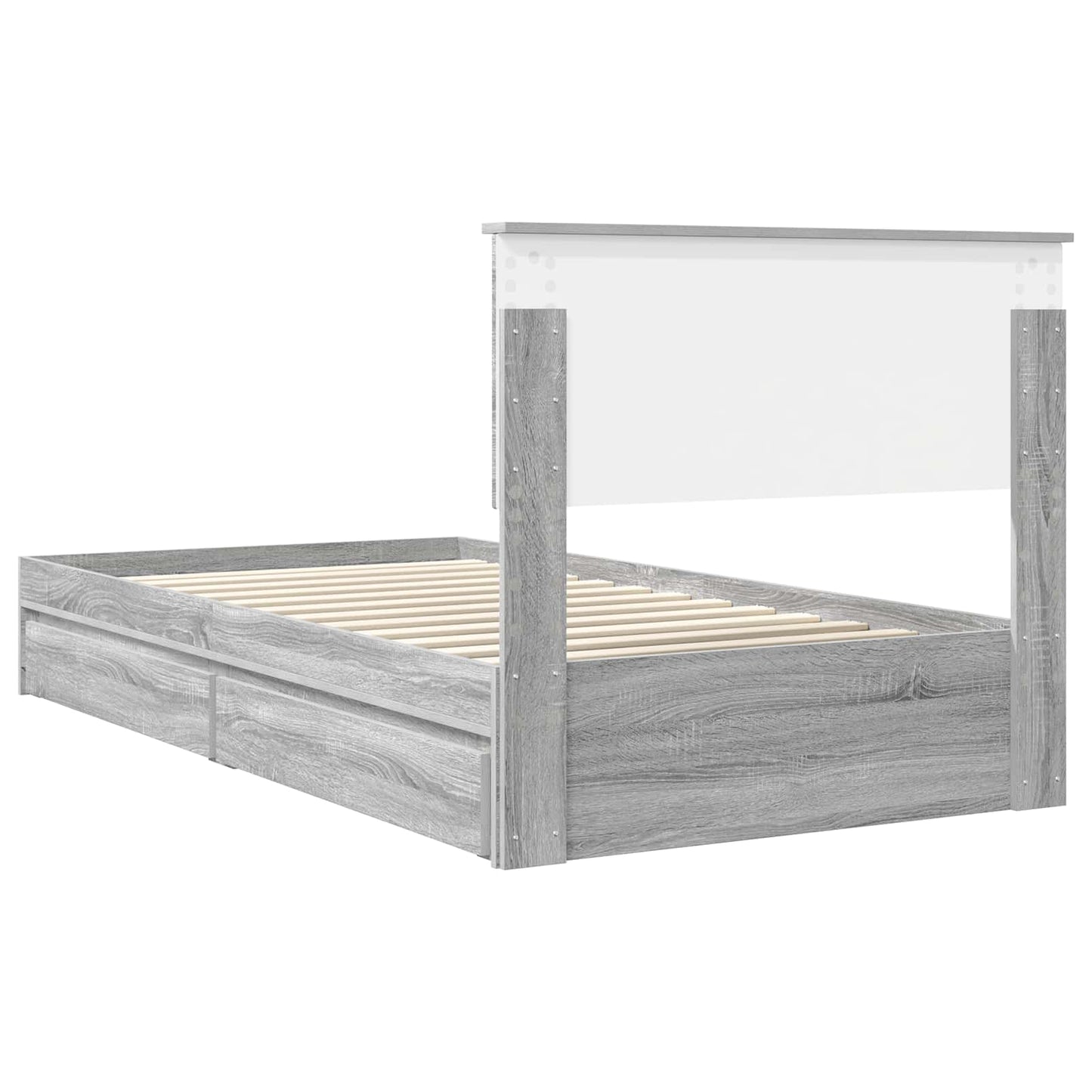 Storage Bed Grey Sonoma 100 x 200 cm Engineered Wood
