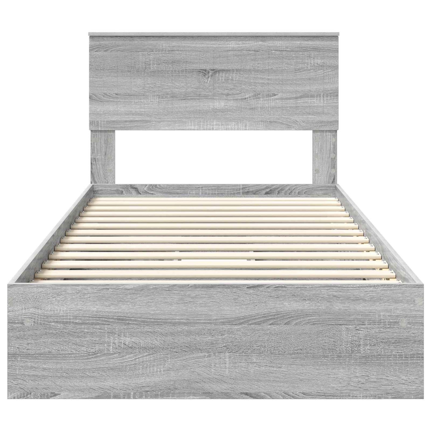 Storage Bed Grey Sonoma 100 x 200 cm Engineered Wood