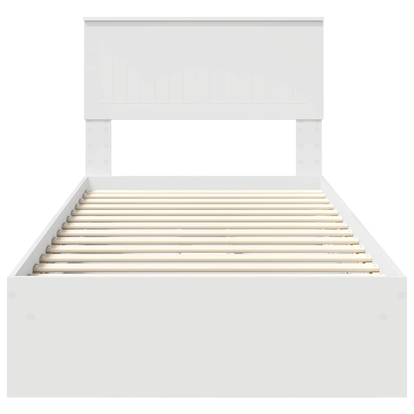 Storage Bed with Headboard White 90 x 200 cm Engineered Wood