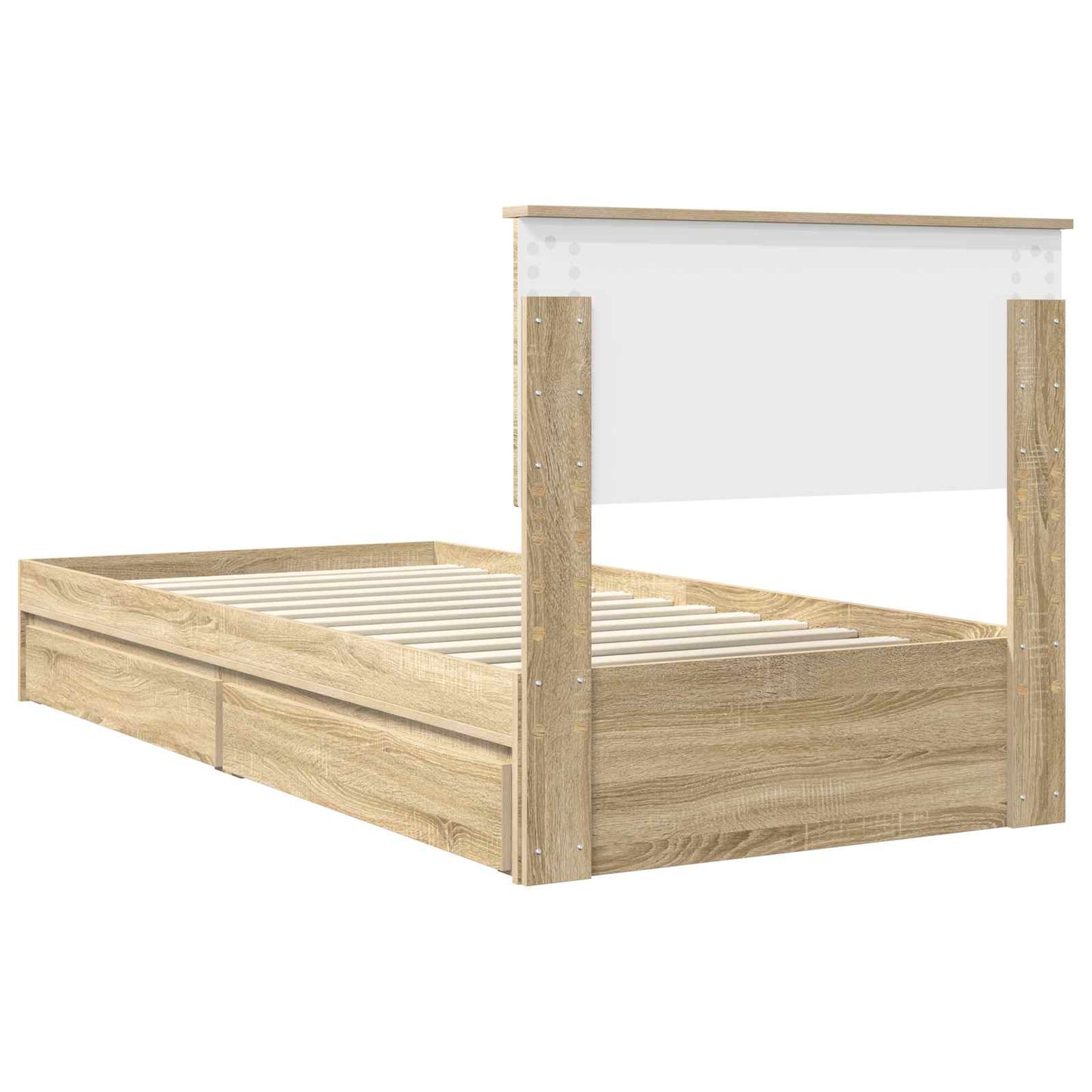 Storage Bed with Drawer Sonoma Oak 90 x 190 cm Engineered Wood