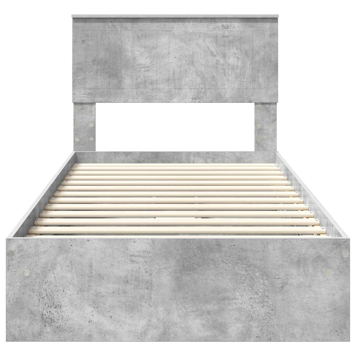 Storage Bed Concrete Grey 90 x 190 cm Engineered Wood