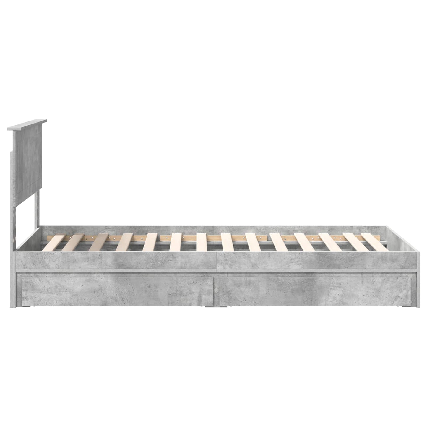 Storage Bed Concrete Grey 90 x 190 cm Engineered Wood